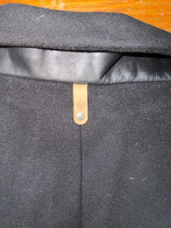 Mackage Black Wool Coat with Braided Hanger Loop - Picture 4 of 8